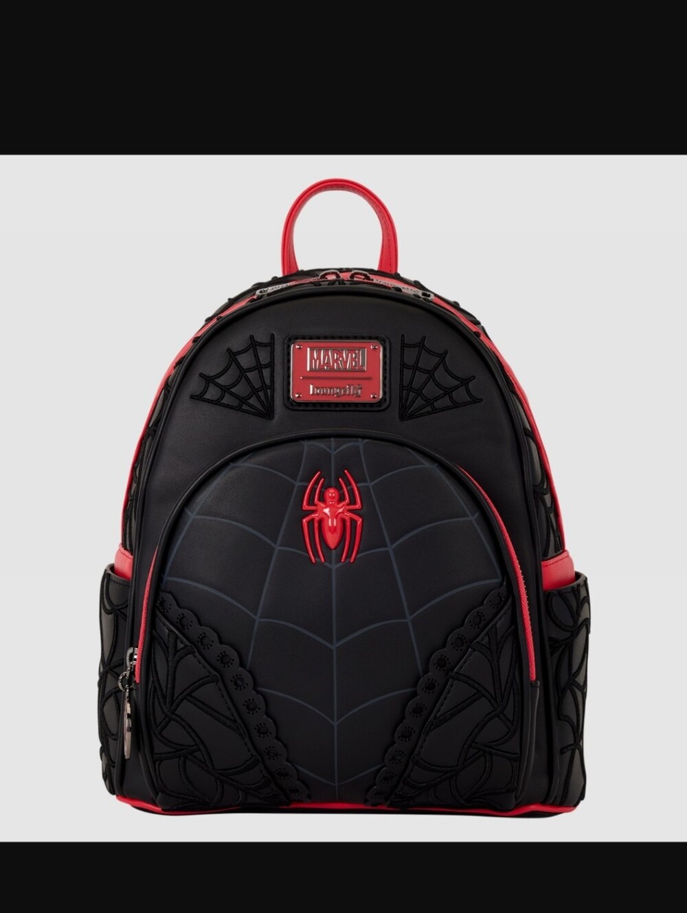 Marvel Loungefly Black and Red Spiderman Web Mini Backpack